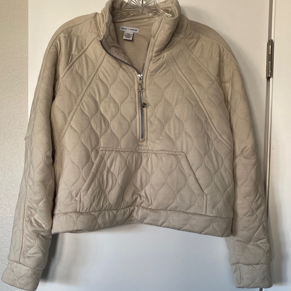 Softest Quilted Crop Half Zip Sweatshirt Jacket Sweater Yoga Zara Athleta